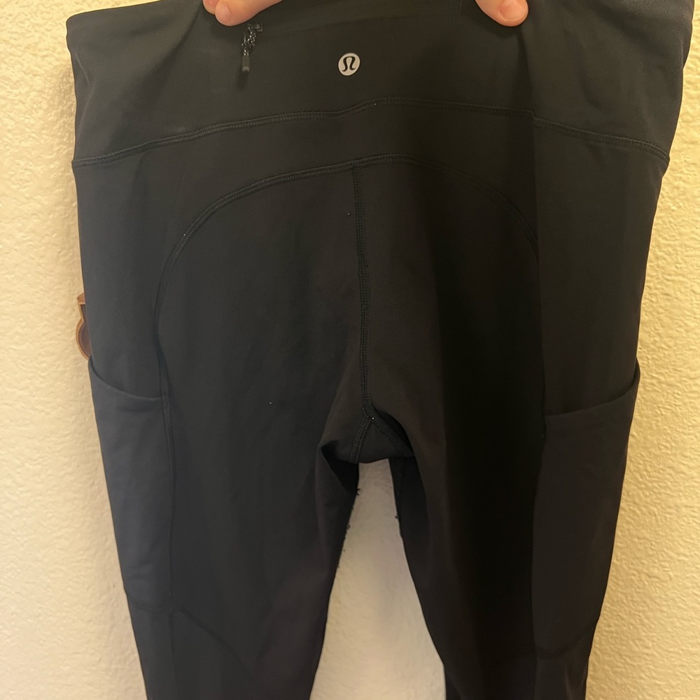 Lululemon Fast & Free Solid Black Cropped